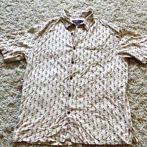 Boca Classics Washable Silk Mens Christmas flamingo button up shirt. XL